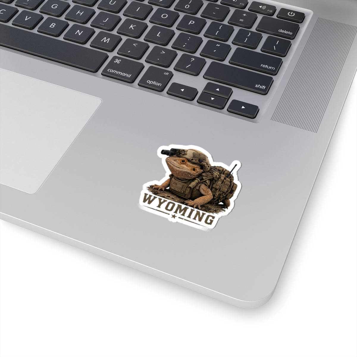 Wyoming Tactical Bearded Dragon Sticker — Military Lizard Kiss-Cut Decal