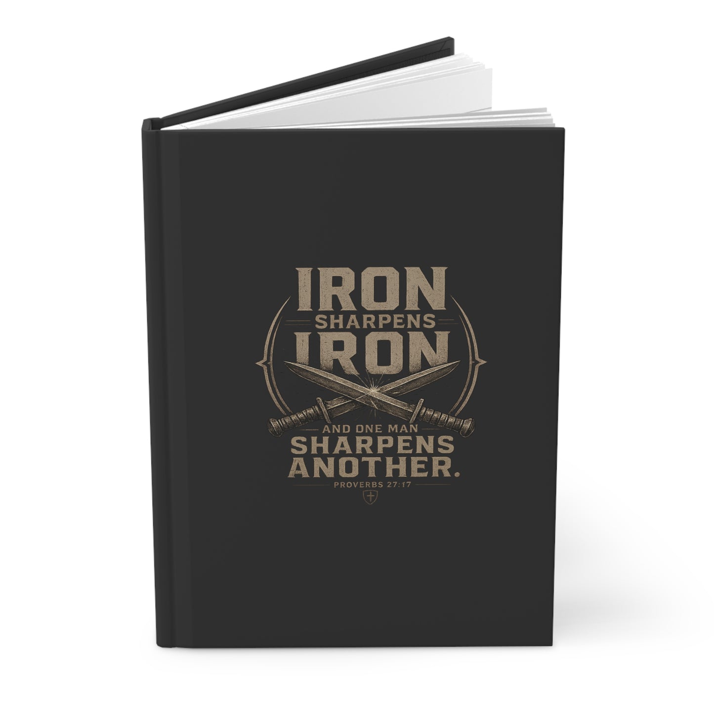 Hardcover Journal — "Iron Sharpens Iron" Christian Inspiration Notebook