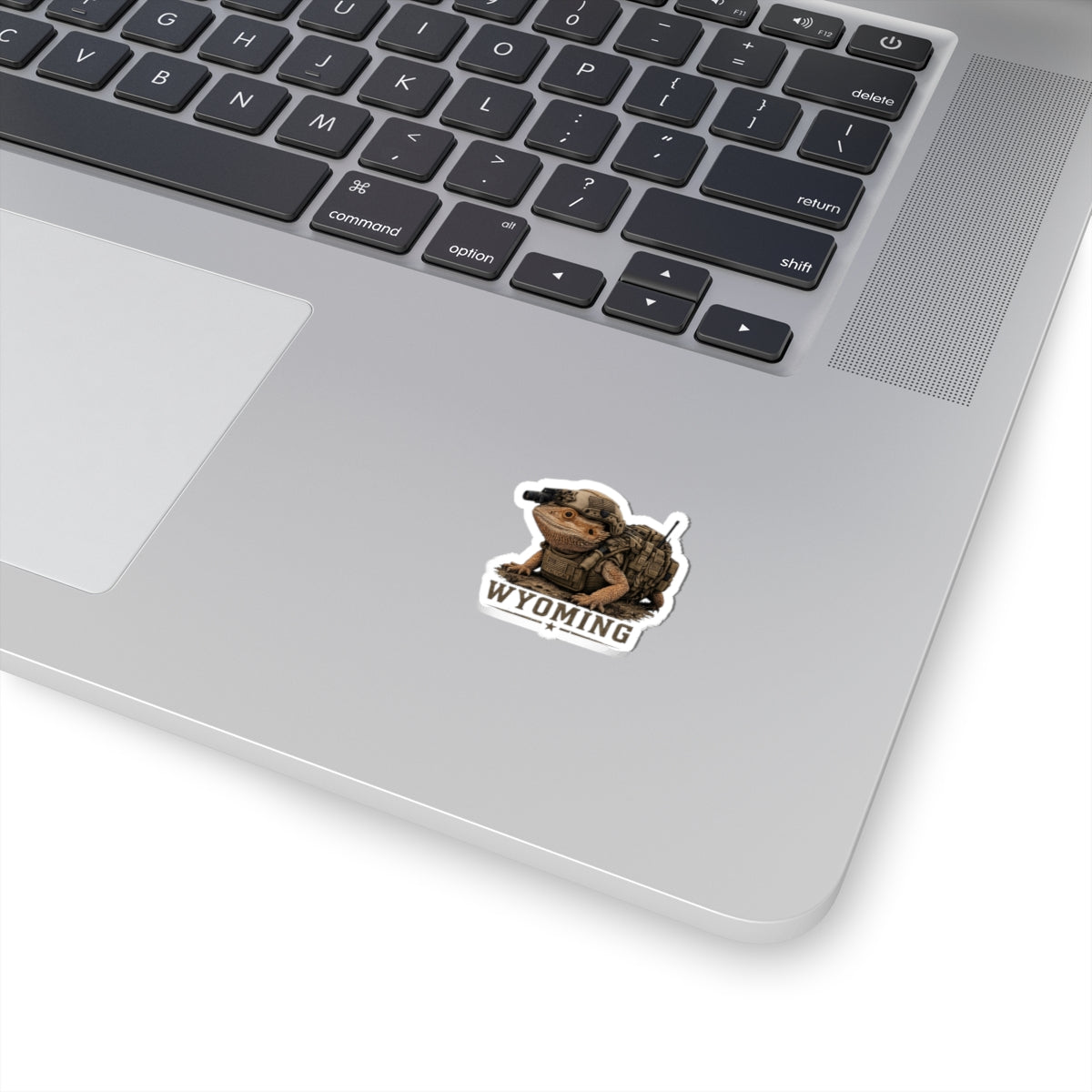 Wyoming Tactical Bearded Dragon Sticker — Military Lizard Kiss-Cut Decal