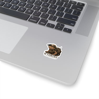Wyoming Tactical Bearded Dragon Sticker — Military Lizard Kiss-Cut Decal